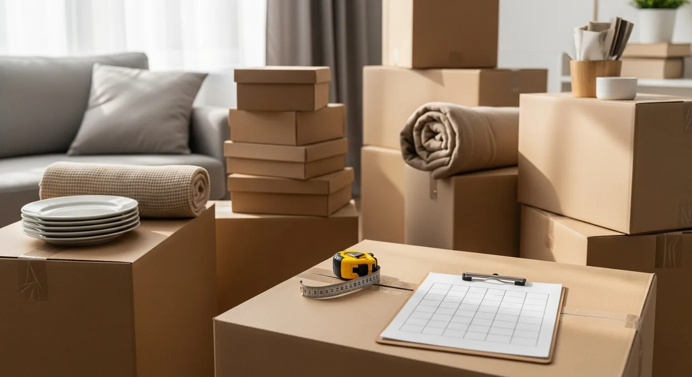 checklist déménagement avec cartons et rétroplanning
